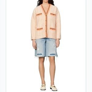 Sandro Tweed Coatigan